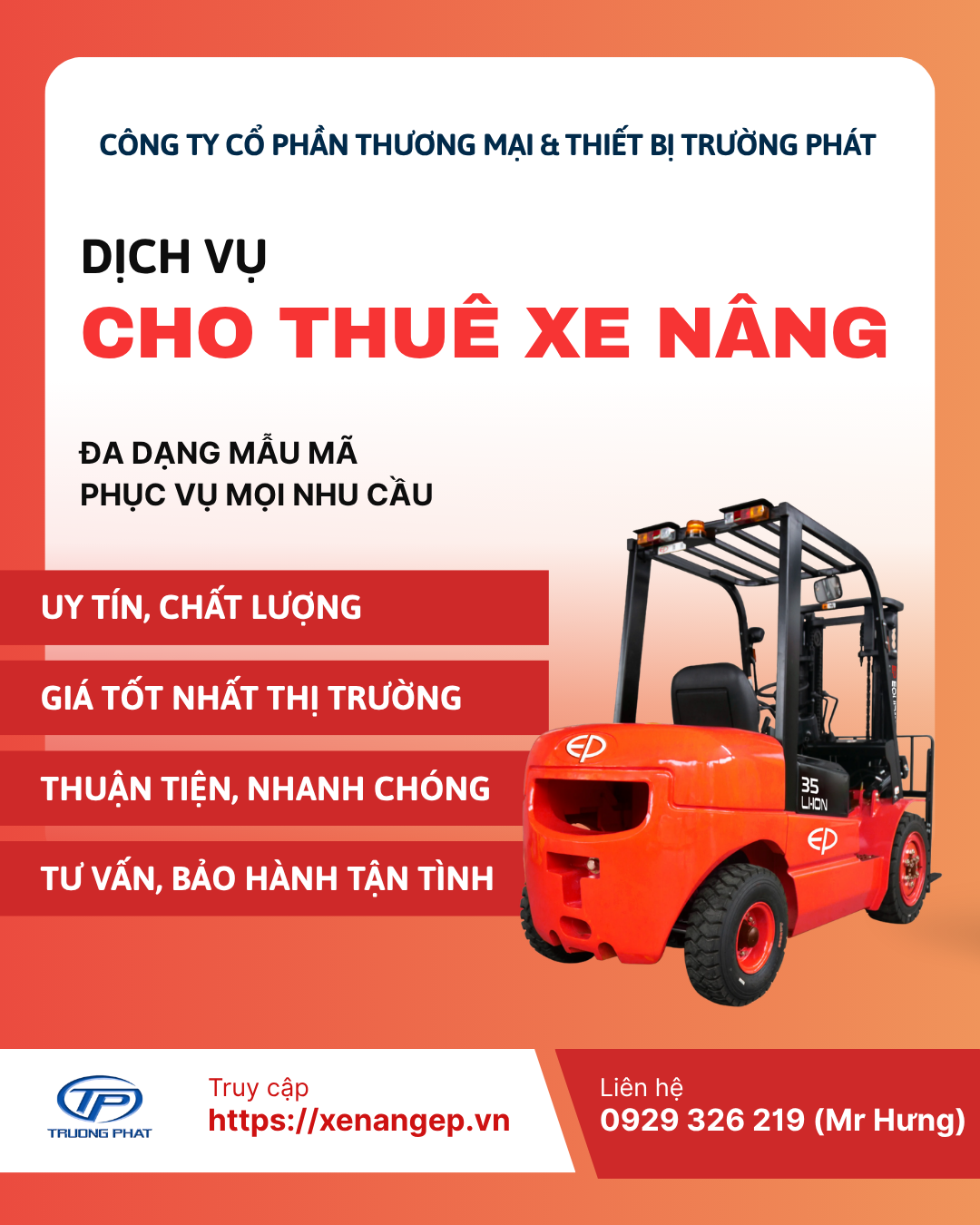 TP Dịch vụ cho thuê Xe nâng